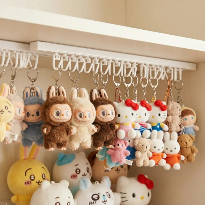 InLoop 공간절약 인형 키링 거치대 진열대 보관함 30cm, 1개, 화이트 20구