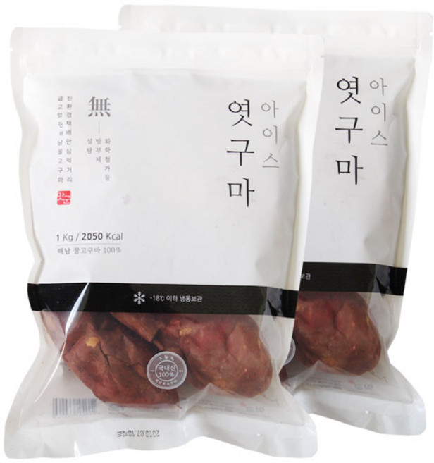 맛꾼 아이스 엿구마 군 고구마 간식 다이어트 냉동, 2개, 1kg