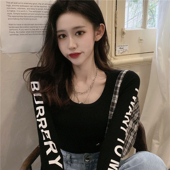vaviola 바비올라 여자 영문 코디 여성 여자티셔츠 프린팅 긴팔티PP - 509