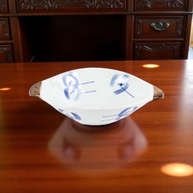 양손 눈사람 2호 VIP 도자기 다용도 그릇 접시 업소용, 없음, 1개