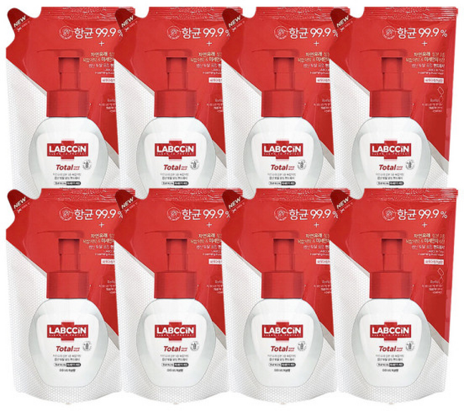 랩신 토탈포밍 핸드워시 손세정제 리필, 200ml, 8개