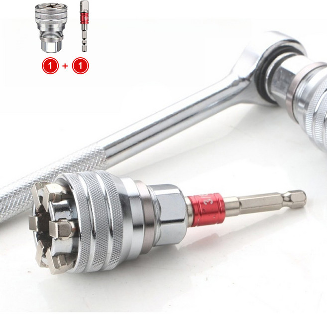 LXU 다용도 멀티 소켓 렌치 어댑터 세트 10-19mm, 1세트