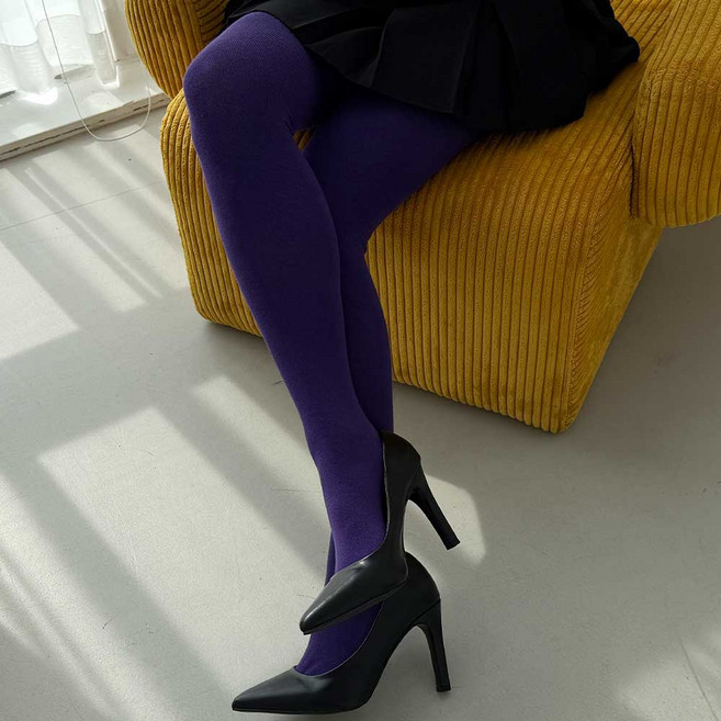 마네킹 국산 빅사이즈 여성 면 타이즈 빨간 보라색 색깔 칼라 스타킹