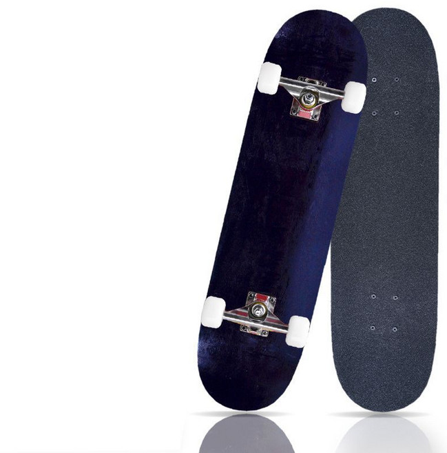 專業成人兒童滑板 四輪楓木板 初學者滑板 雙翹板 造型滑板, 專業動作輪-純黑, 1個