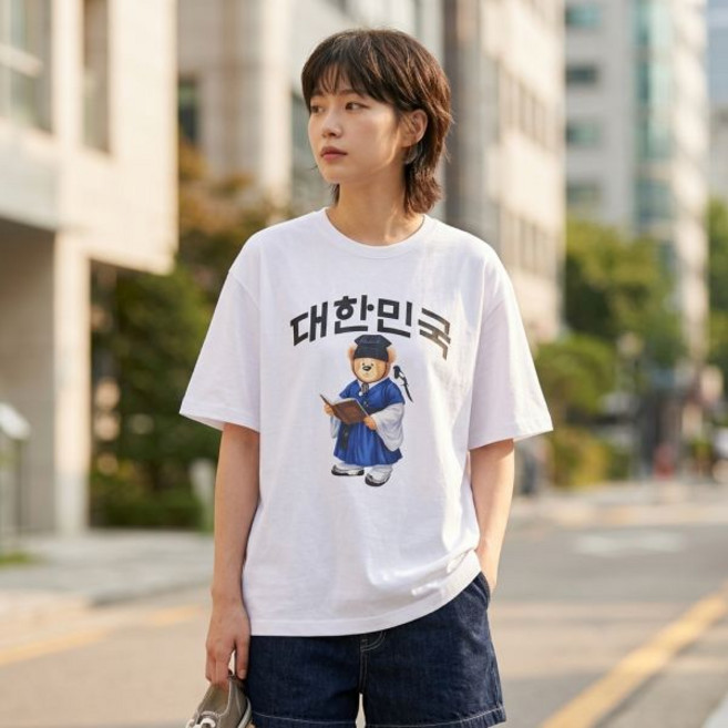 스파오 일상복 운동복 반팔티 반팔 티셔츠티 우디 한복 티셔츠 공용 캐릭터 여름 1854350