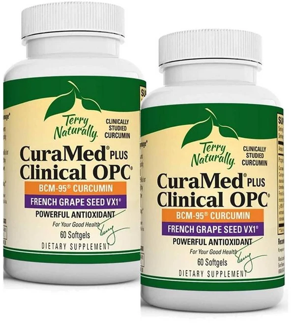 테리 내추럴리 큐라메드 플러스 클리니컬 OPC 소프트젤 Terry Naturally CuraMed Plus Clinical OPC, 2개, 60정 - 쿠팡