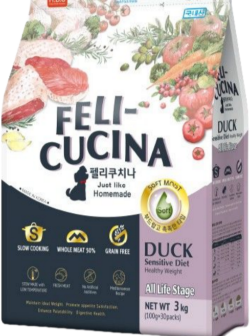 에이치디씨 펠리쿠치나 말랑한 사료, 오리, 1.2kg, 1개