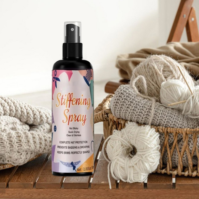 크로셰용 패브릭 경화제 100ml 빠른 건조 경화제 레이스 울 펠트 크로셰 공예 프로젝트용 스트로 햇 스프레이