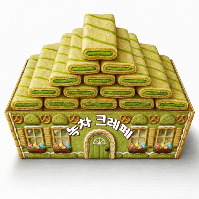 스낵큐 노브랜드 과자, 10개, 녹차 크레페