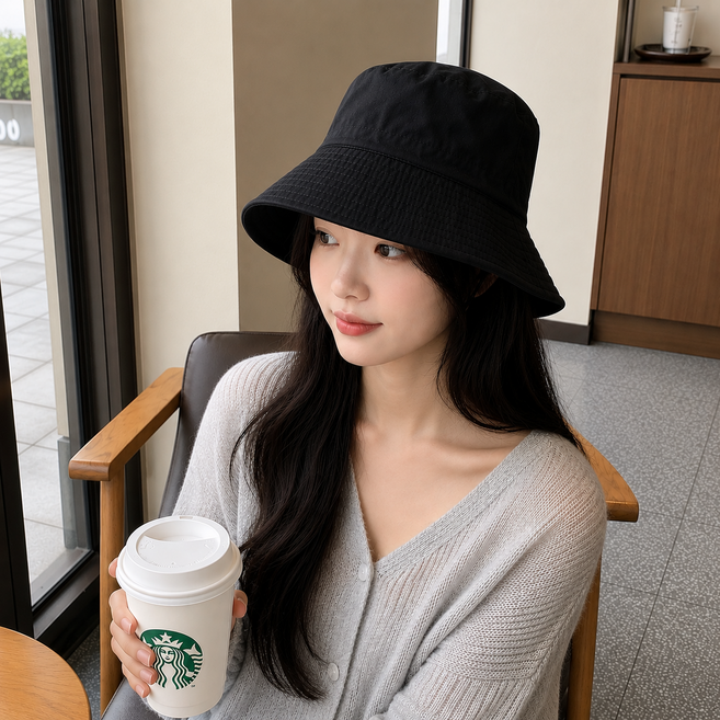 프뉴마 여성 버킷햇 벙거지 모자 접이식