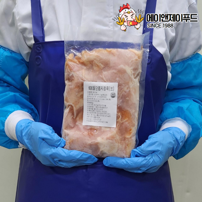 [에이엔제이푸드] 순살 닭다리살 염지 조각 정육 (냉동), 1개, 600g