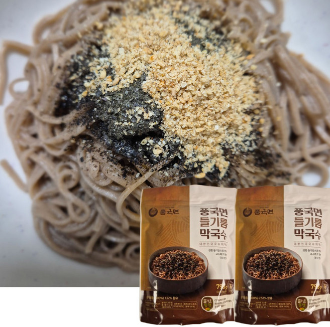 풍국면 들기름막국수 코스트코 메밀국수 간편 막국수 + 초코크리스피 증정, 2개, 798g