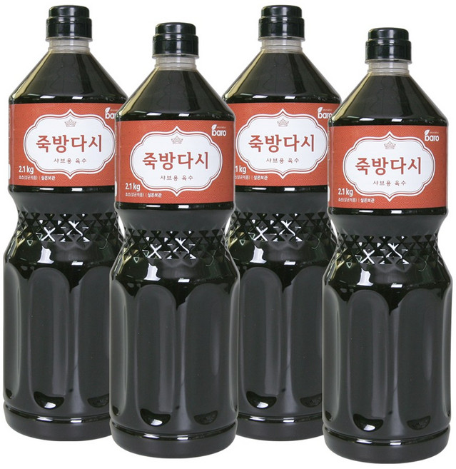 바로소스 죽방 다시 2.1kg (4병) 쌀국수 만능 샤브용 육수 월남쌈 멸치 잔치 국수 국물, 4개