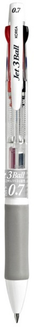 자바펜 제트3볼 볼펜 0.7mm, 화이트, 1개