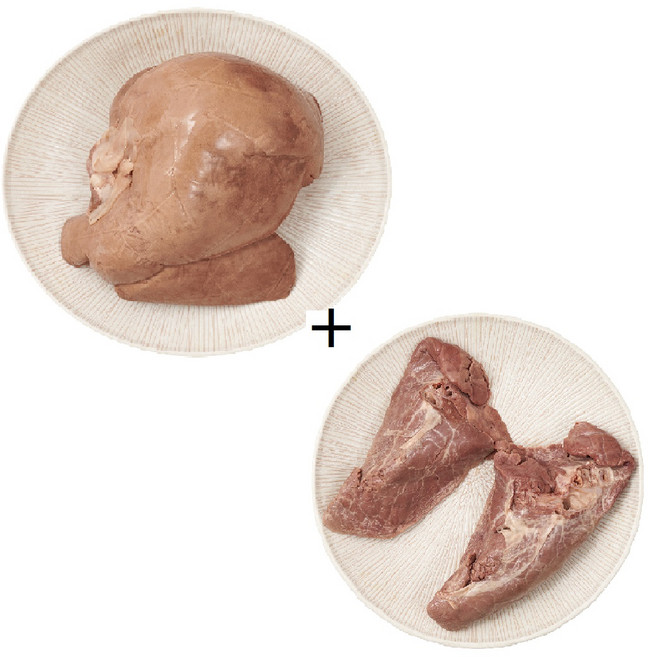 삶은 돼지 허파 진공포장 돼지염통 돼지부속물 국내산 순대내장 모듬 부속, 돼지간 1팩+돼지허파 1팩