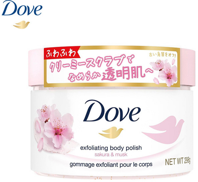 도브 DOVE 크리미 스크럽 사쿠라 & 머스크, 3개, 298g