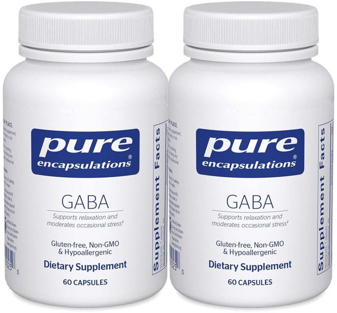 Pure Encapsulations 퓨어인캡슐레이션 GABA 가바, 60캡슐 2개, 60정, 2개
