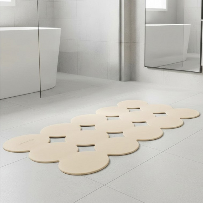 이음데코랩 KC인증받은 안전한 미끄럼방지 욕실 욕조 매트, 2개, 베이지