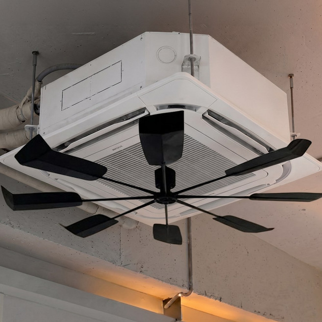 쉬핑 에어컨실링팬 바람개비 순환팬 바람막이, 1박스, OL 블랙