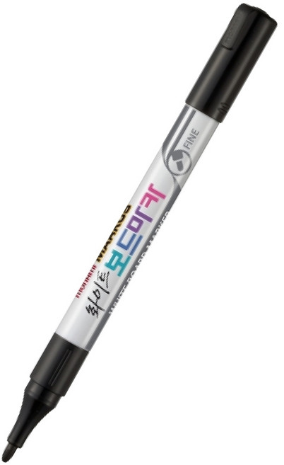 모나미 세필 화이트 보드마카 FINE 가는펜, 20개, 블랙