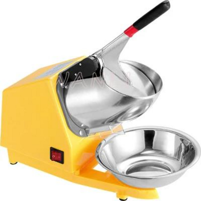 HK108 상업용 아이스 크러셔 더블 나이프 아이스 머신 아이스 블렌더 전기 스무디 기계 아이스 블록 브레, 21) YELLOW  CN