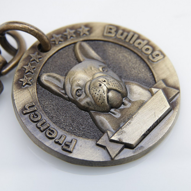 아미펫 대형견 중형견 입체네임택 각인 인식표 실종 이름표 목줄 목걸이, 디형고리, 1개