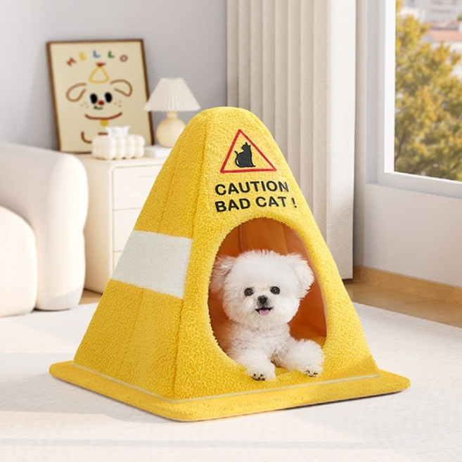라바콘 강아지 하우스 고양이 숨숨집 지붕 하우스 따뜻한 겨울 사계절용 개집 방석 텐트 쿠션 방석, 1개, 라바콘 하우스