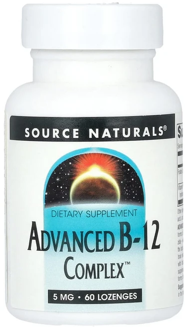 소스내추럴스 어드밴스드 B-12 컴플렉스 5mg 사탕 60정, 1병 - 쿠팡