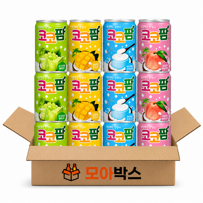 [모아박스] 코코팜 요구르트 포도 복숭아 망고 340ml 4종 x 12개입 총48개입