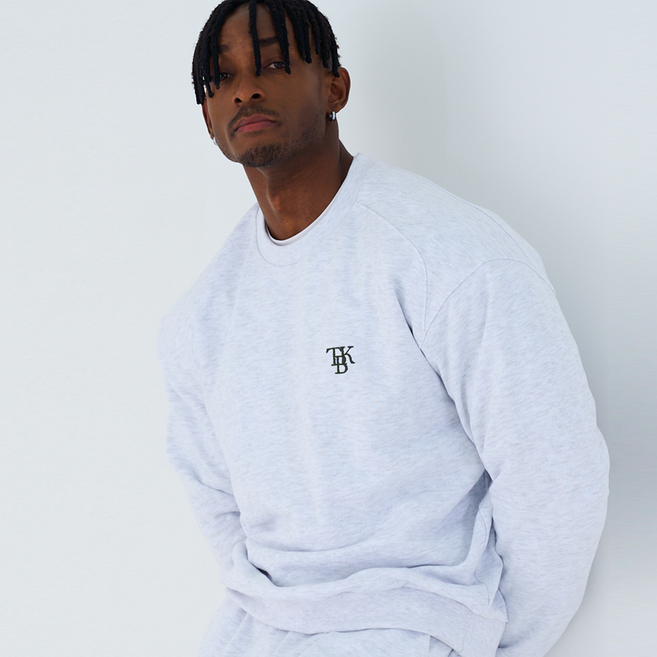 TBK 세미 오버핏 맨투맨 긴팔 티셔츠