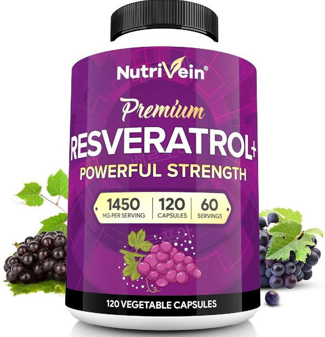Nutrivein 라스베라트롤 레스베라트롤 1450mg 120캡슐 Resveratrol, 1개