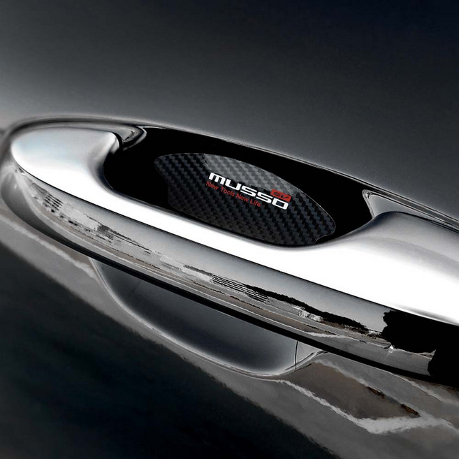 [비브랜드] 데이스타 카본 도어컵 보호필름 손잡이 스크래치 커버 캐치 튜닝 용품 무쏘EV 호환, 블랙카본