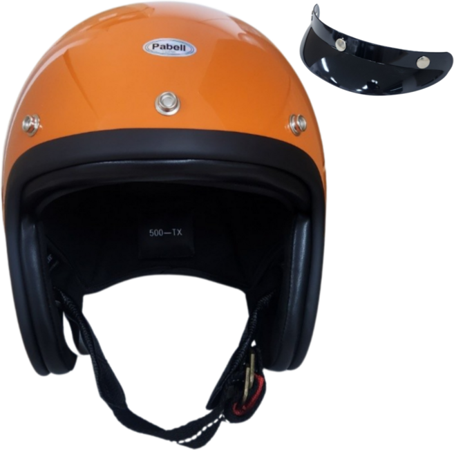 파벨 클래식 소두핏 헬멧 티티앤코 오픈페이스 500TX 스쿠터 오토바이 할리데이비슨, 3XL, 오렌지