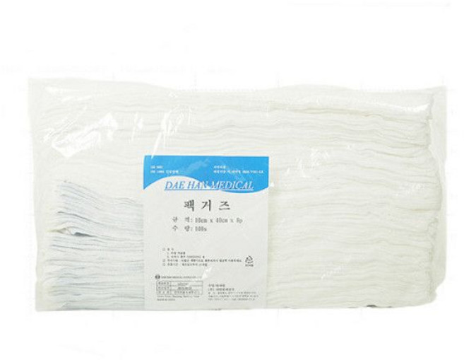 대한위재 팩거즈 10cm x 20cm 8P 100매 탈지면 꺼즈 가아제, 대한위재 팩거즈 10cm x 20cm 8P 100매 탈, 1개