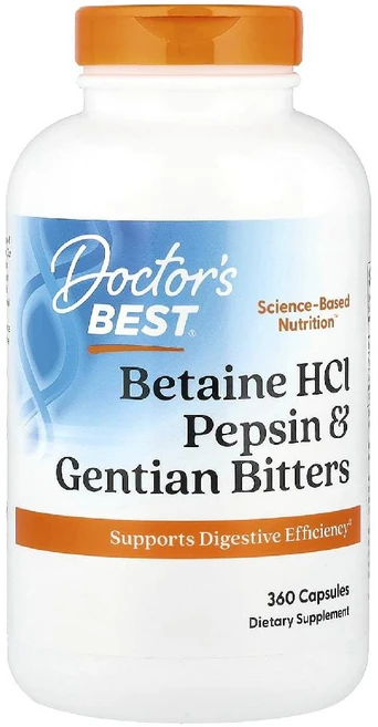 닥터스베스트 베타인 Betaine HCL Pepsin Gentian Bitters 360정, 1개 - 쿠팡