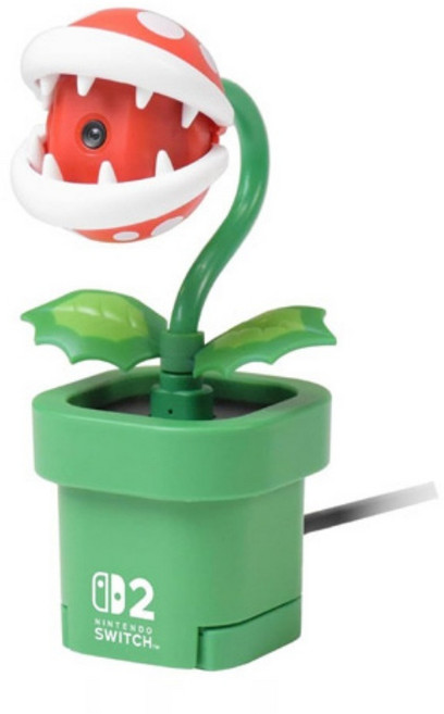 HORI 吞食花攝影機 Nintendo Switch2 專用 瑪利歐 食人花造型, 綠色, 1個, NS2 HORI 吞食花攝影機