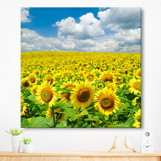 돈들어오는 돈벼락 재물가득 해바라기 캔버스 그림 인테리어 액자, 14번