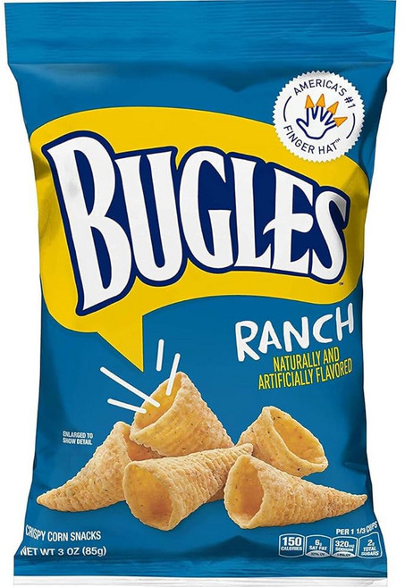 Bugles 과자 칩 버글스 랜치 자연향 3온스 85g 박스당 6개 바삭한 옥수수 스낵