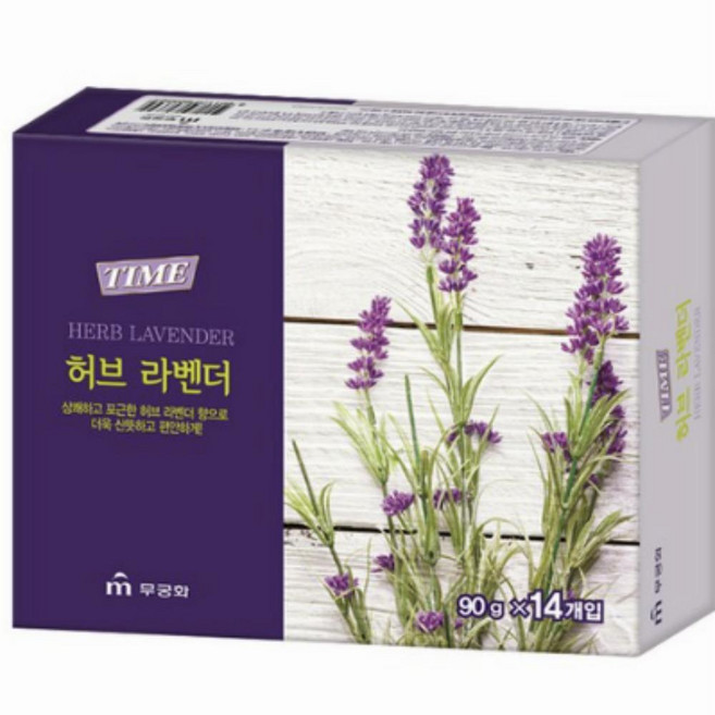 무궁화 타임 허브 라벤더, 1개, 14개입, 90g