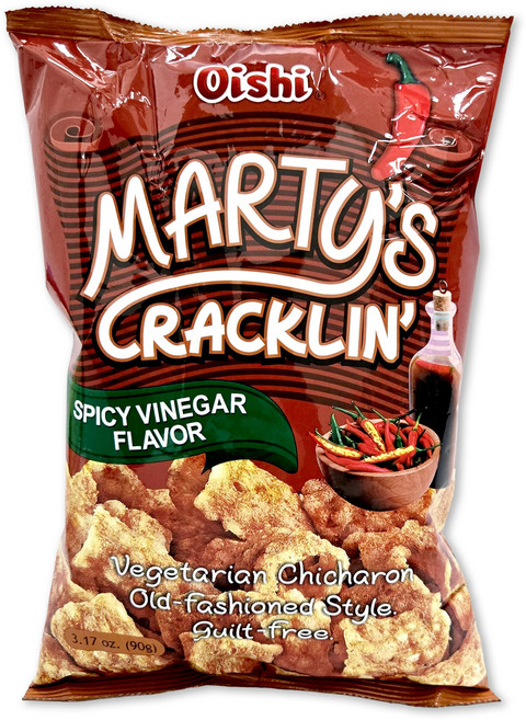 Oishi Marty's Cracklin Spicy Vinegar flavor 오이쉬 마티스 크래클링 매운 식초맛, 90g, 1개