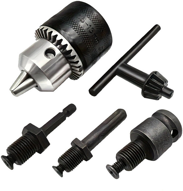 원터치 드릴척 1.5~13mm 임팩트 에어 드릴 호환 자동잠금 척 & 어댑터, 1세트