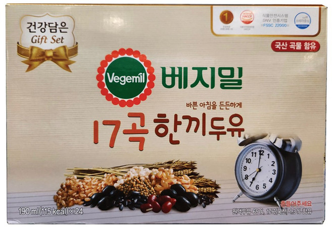 베지밀 17곡 한끼두유 190ml, 24개