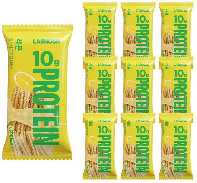 랩노쉬 프로틴 웨하스 레몬, 10개, 41g