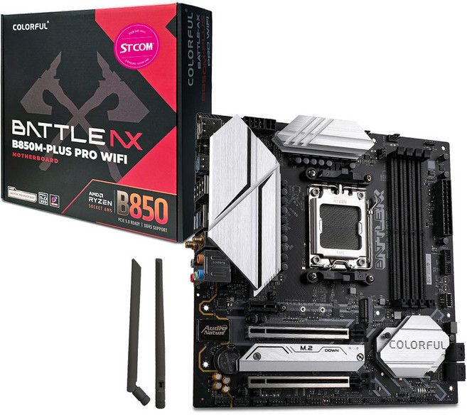 COLORFUL BATTLE-AX B850M-PLUS PRO WIFI V14 STCOM 메인보드 컬러풀 가성비 컴퓨터 AMD