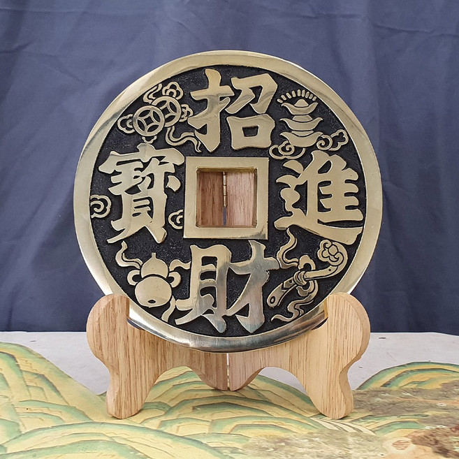 풍수백화점 큰 엽전장식 초재 재운 옛날 재물 엽전 소품