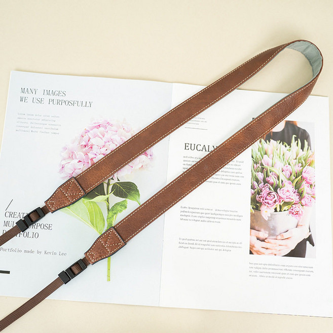 카메라 스트랩 모노코크 스트랩 적용 캐논 니콘 소니 후지 홀터 끈 스트랩 PU 빠른 분리, 1개, 브라운