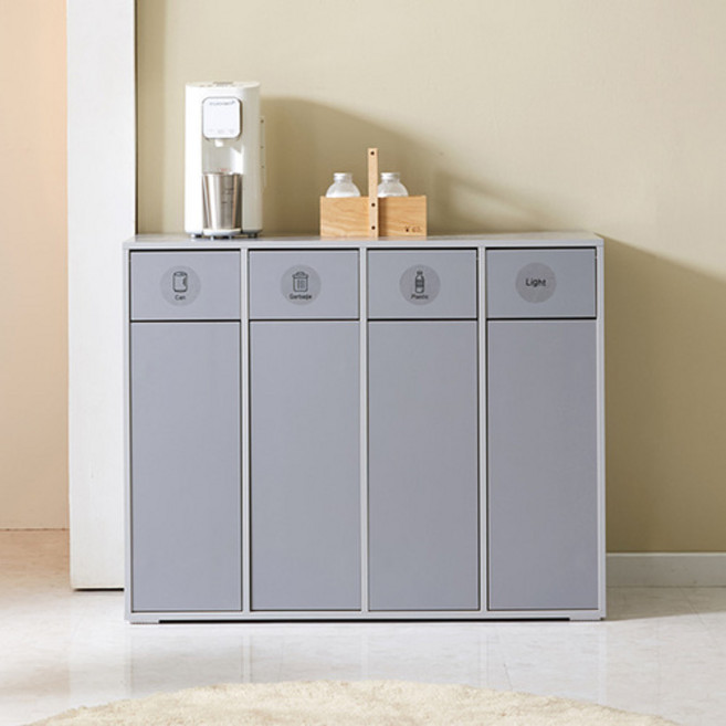 리젠우드H 씨루이 4칸 분리수거 휴지통 1060x840 (착불), 화이트