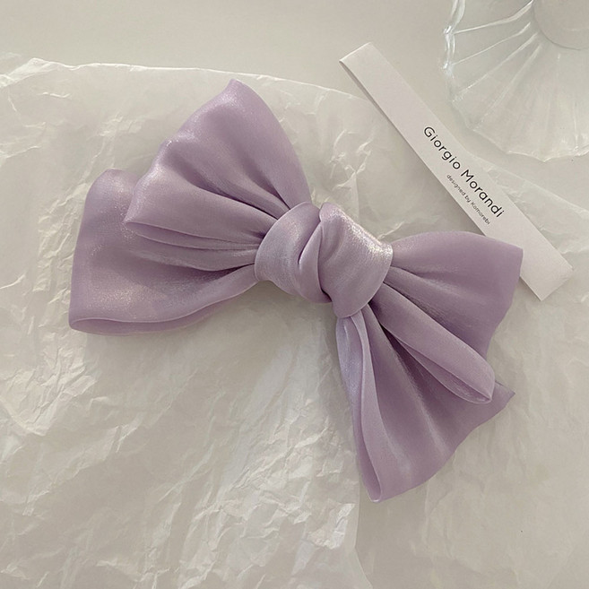 [HANNAL] 왕리본 실키 새틴 리본자동핀