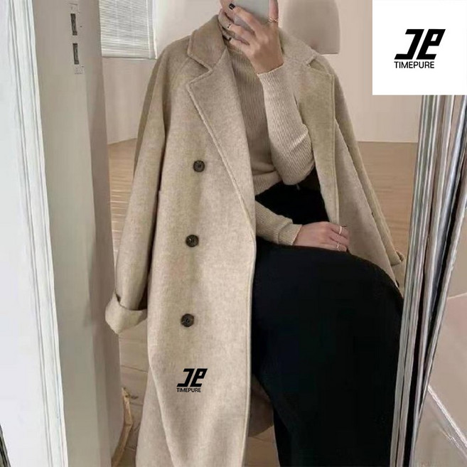 봄 가을 여성 오버핏 트렌치코트 빅사이즈 데일리 슬림라인 울 코트 모던 톤 코트