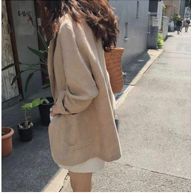 봄 베이지 여성 자켓